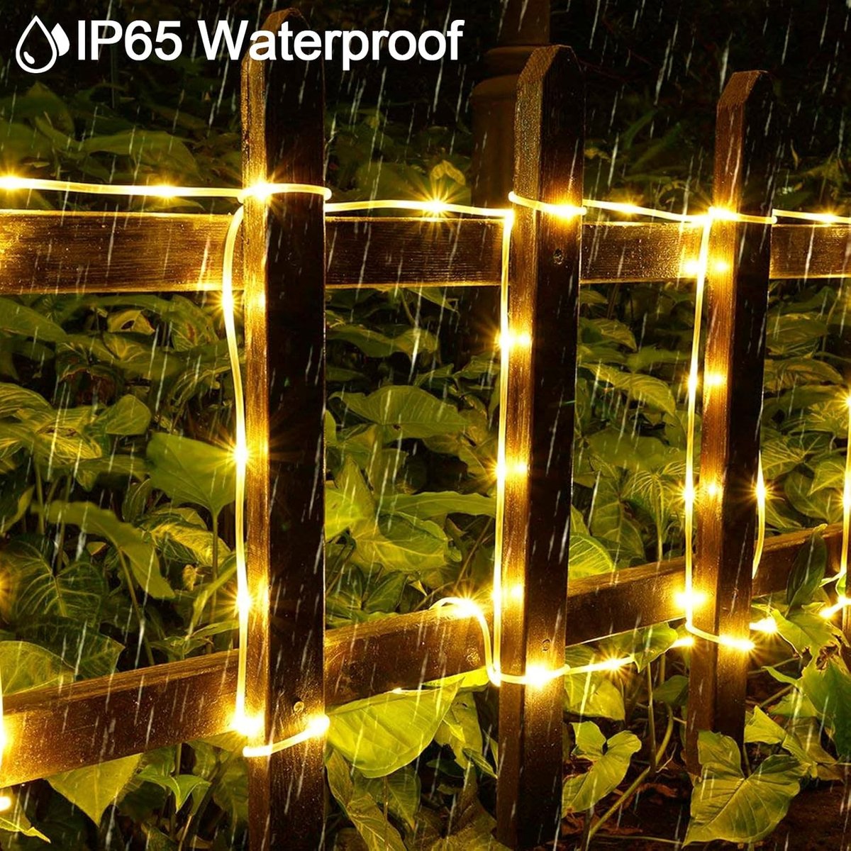 Lichtsnoer op zonne-energie - Warm Wit - 12 Meter - Waterdichte Ledverlichting voor Binnen en Buiten - Voor Tuin en Feesten
