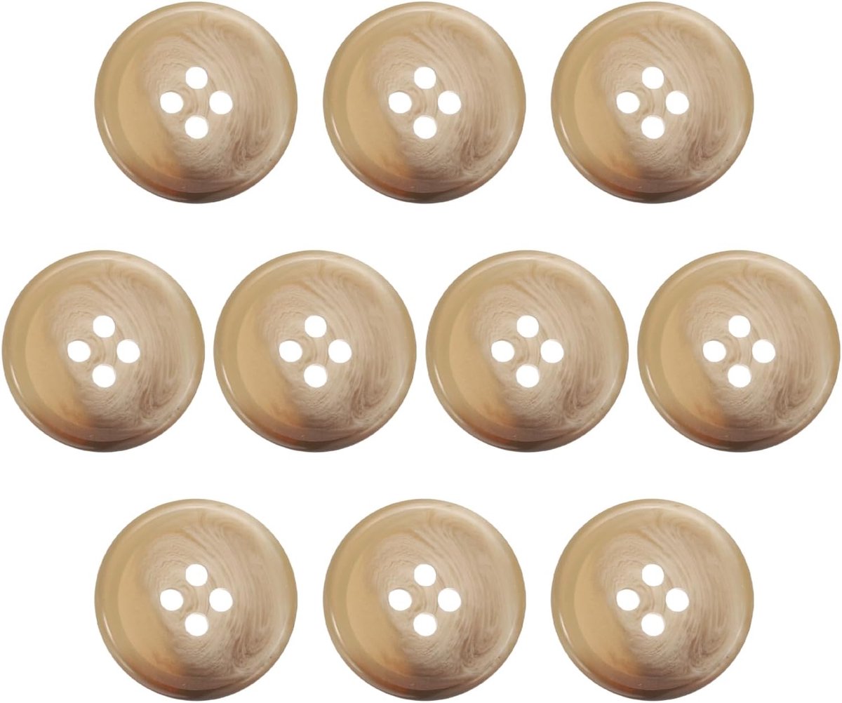 Knopen, 20 mm 4 gaten naaien harsknopen, knutselknopen, ronde reserveknopen voor mantel, overhemden, kleding, doe-het-zelf handwerk, decoratie, 1#koffiebruin
