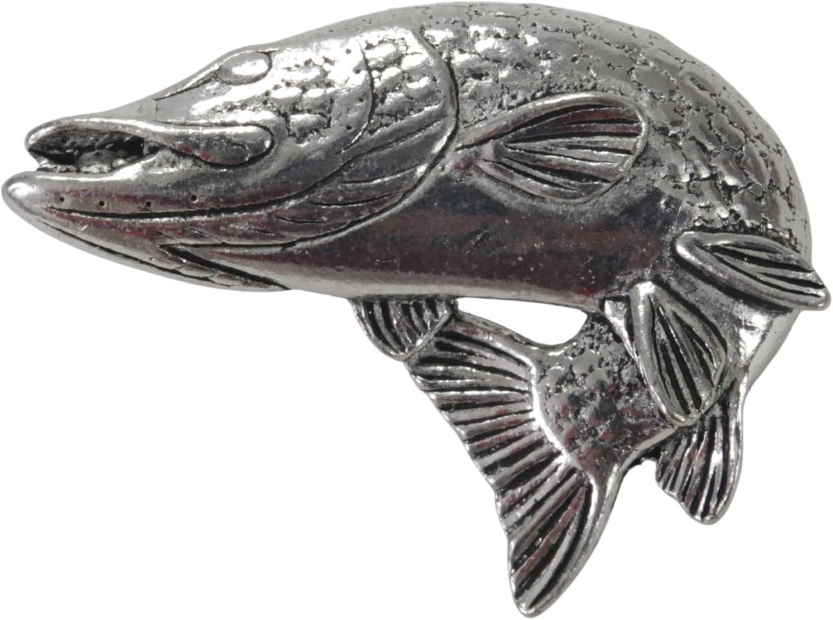 Springende Snoek Speldje Snoeken Vis Speld Vissen Snoekvissen Snoeken Pin Hoed Vest Visser