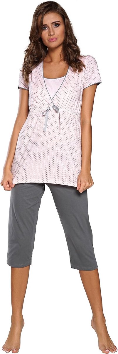 Fashion Zwangerschapsset met Pyjama | Loungewear voor Thuis of Ziekenhuis | Katoenen Top en Broek | Comfort voor Moeders en Borstvoeding S-XXL