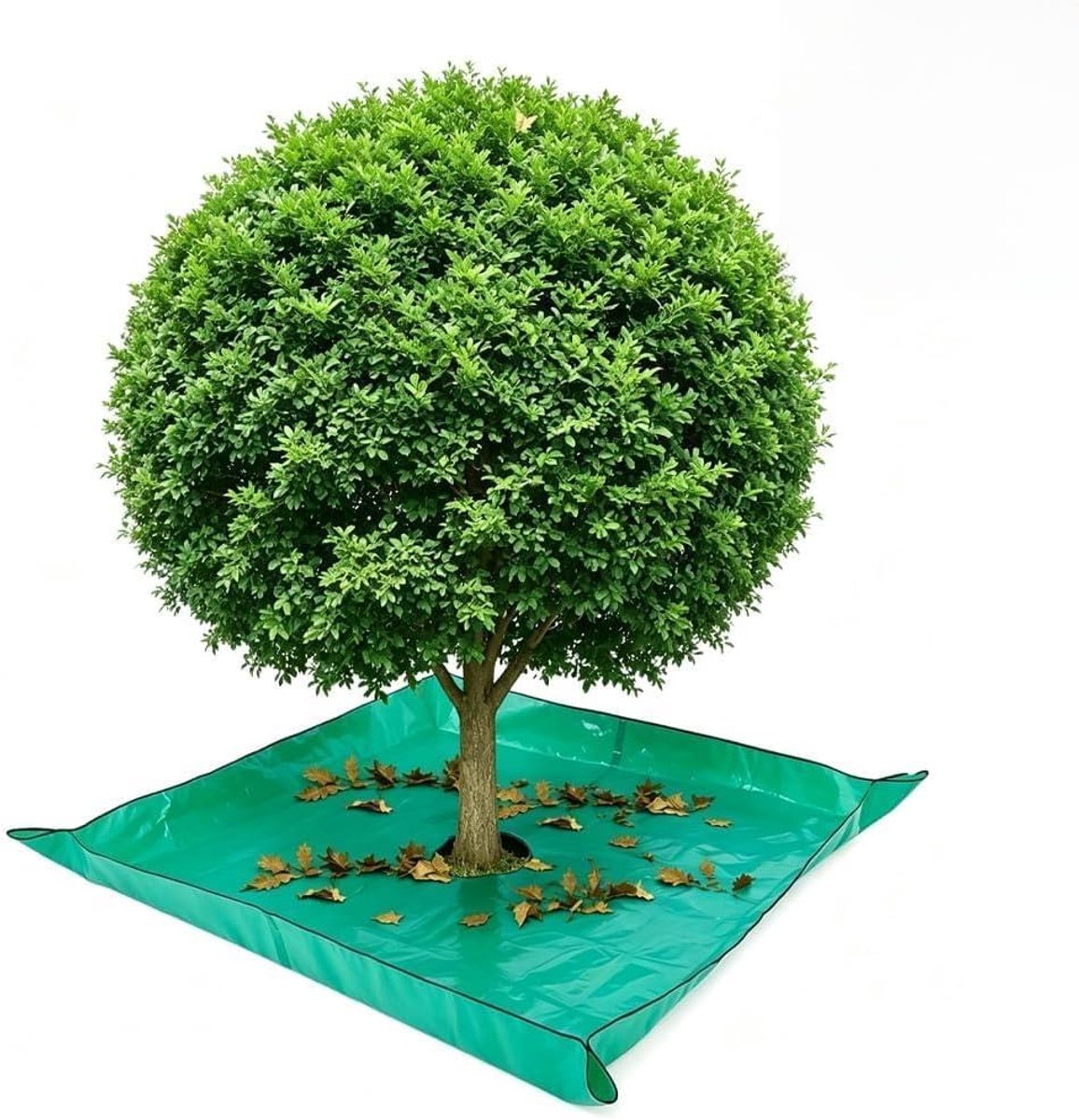 Landschapszeil voor het snoeien van bomen, 2 x 2 m struiktrimzeil, plantenmat voor trimmen met 30,5 cm gat, met hoeksluitingen en klittenbandsluiting, voor landschapsarchitectuur, picknick