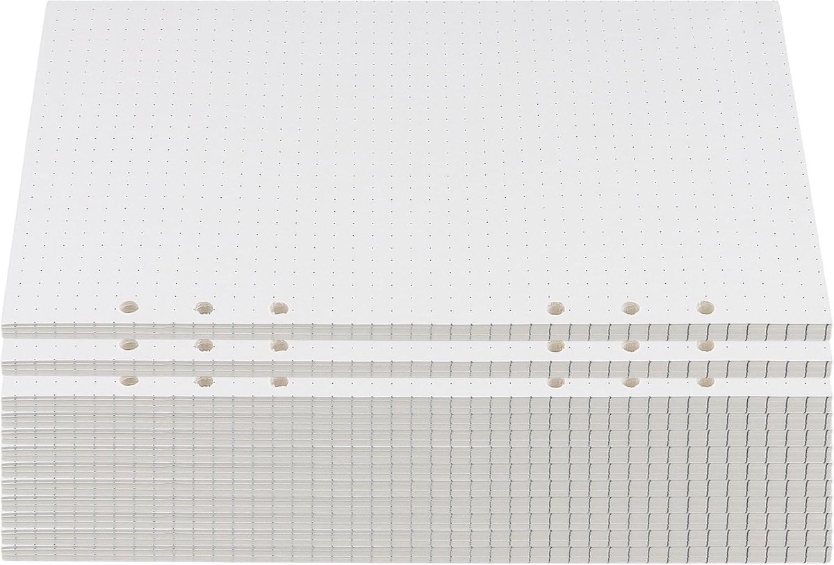 12 verpakkingen A5-papier, gestippeld, 6 gaten, 540 vellen, navulpapier, 100 g, gestippeld, navulpapier voor ringband, organisatie, dagboek, schetsen, schilderen