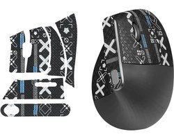 1 set muis anti-slip grip tape voor Logitech MX Vertical, zweetbestendig, eenvoudig te gebruiken, zelfklevend ontwerp, professionele muizen upgrade kit, zwart bedrukt patroon