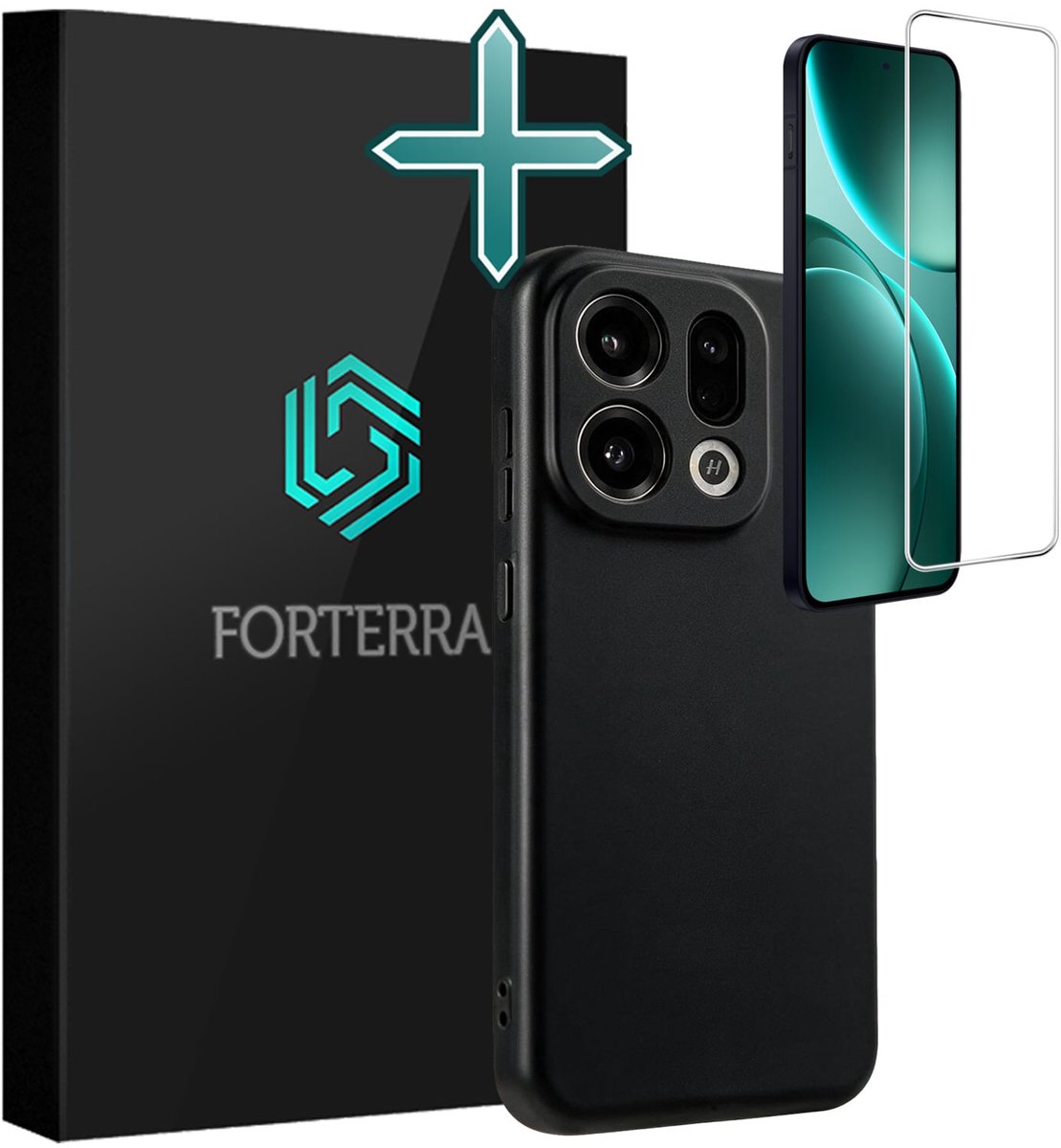 Hoesje Met Screenprotector - Geschikt voor OPPO Find X9 - Sterk & Shockproof - Telefoon Hoes - Back Cover - Siliconen Case - Zwart