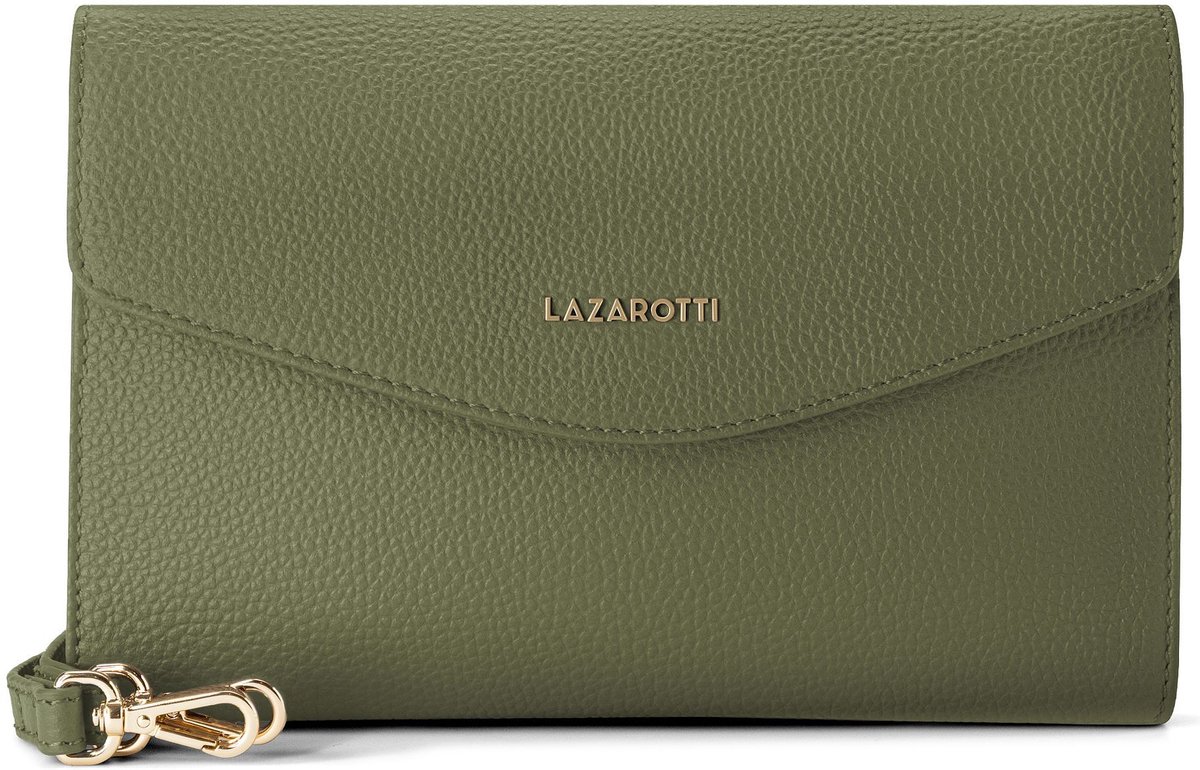 Lazarotti Bologna leeren Crossbody tas 23 cm - Dames - olive