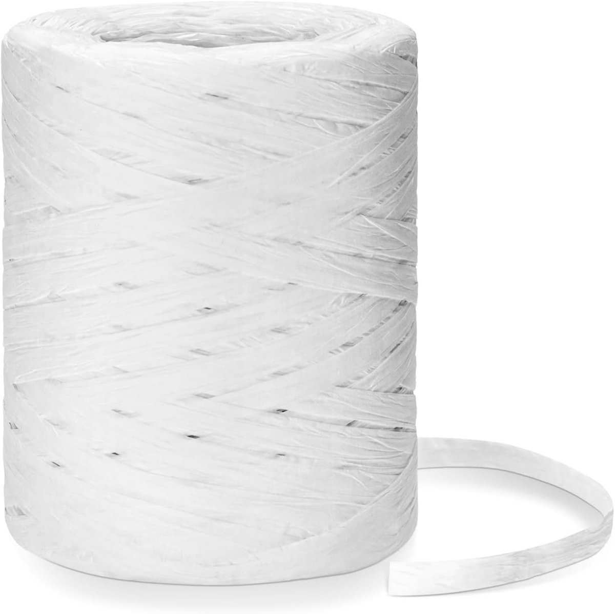 Natuurlijke Bast Papier Tape 200m, Ideaal voor Knutselprojecten, Cadeauverpakking, Weven en Tuinieren, Wit