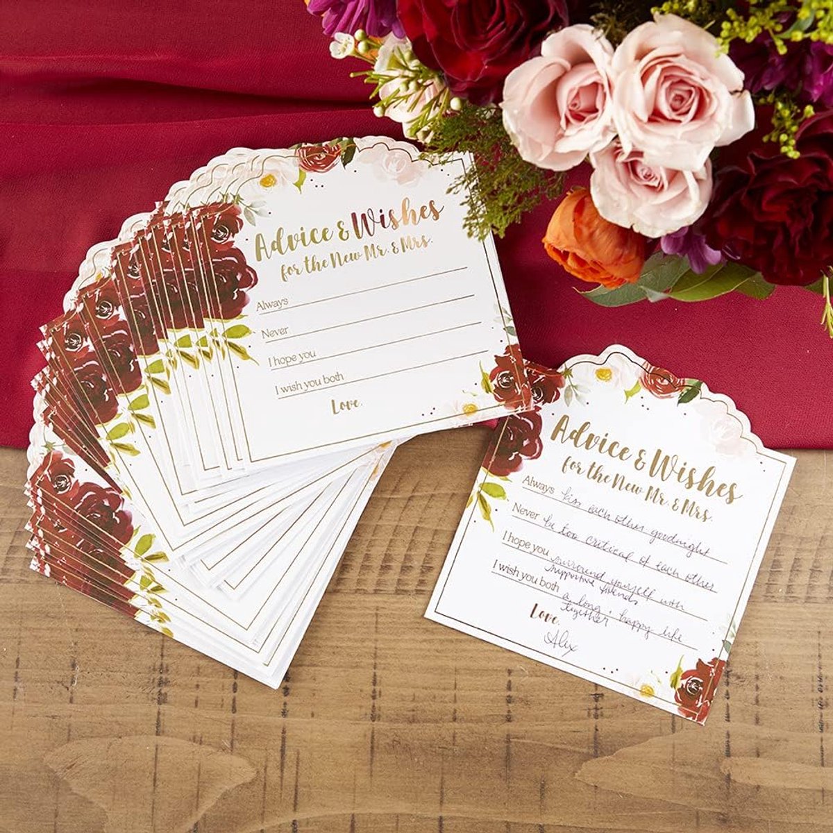 Aspen Bourgondië Blush Bloemen Advieskaarten, One Size, Rood
