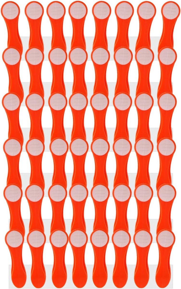 Wasknijpers wasclips met drukveren van roestvrij staal en soft touch oranje wit