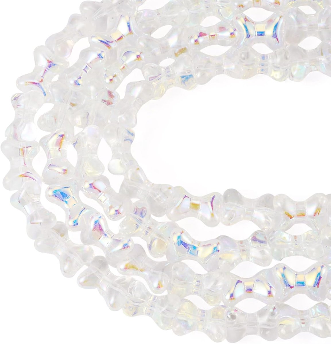 Kralen Boog Knoop Charms Kraal Galvaniseren Transparant Glas Losse Spacer Kralen voor Ketting Armband Oorbel DIY Sieraden Maken, Helder