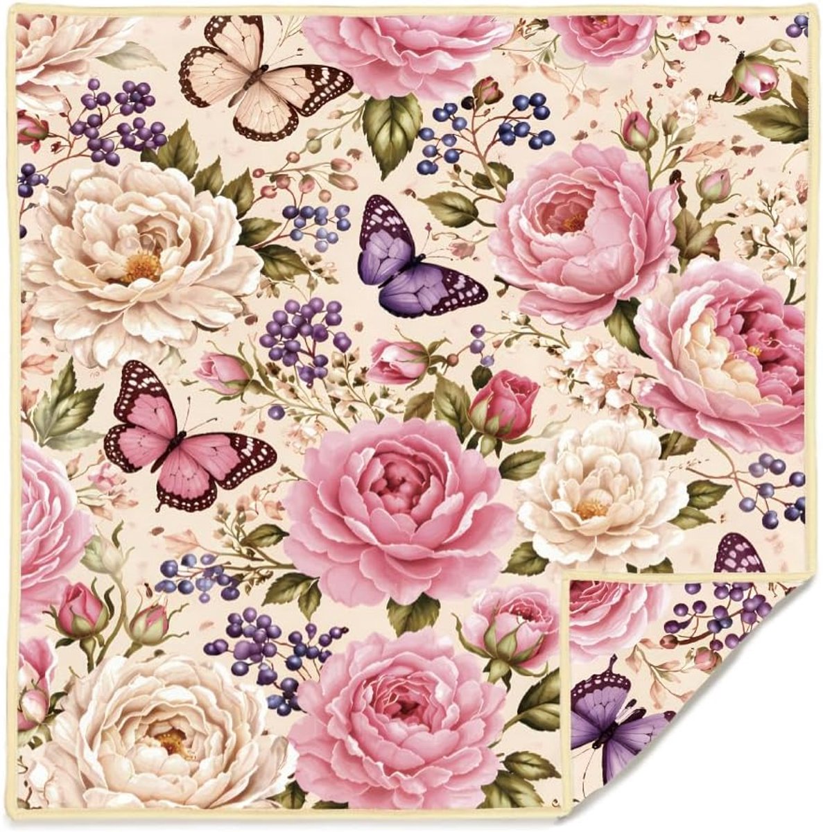 Brillenreinigingsdoek van microvezel met bloemenpatroon dubbelzijdig bedrukt dik zacht herbruikbaar voor brillen cameralens en mobiele telefoonschermen 30 x 30 cm
