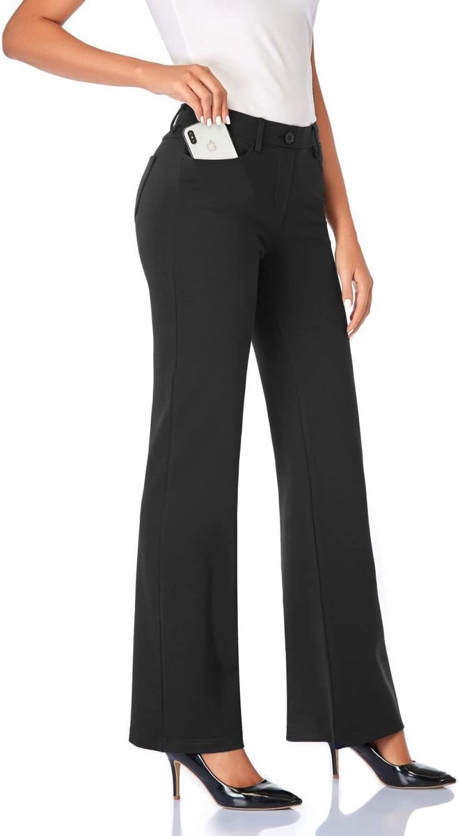Dames 71cm/76cm/81cm/86cm Bootcut Stretch Broek met 4 Zakken, Tall/Long/Regular/Petite voor Kantoor, Zakelijk, Dagelijks Elegante Broek
