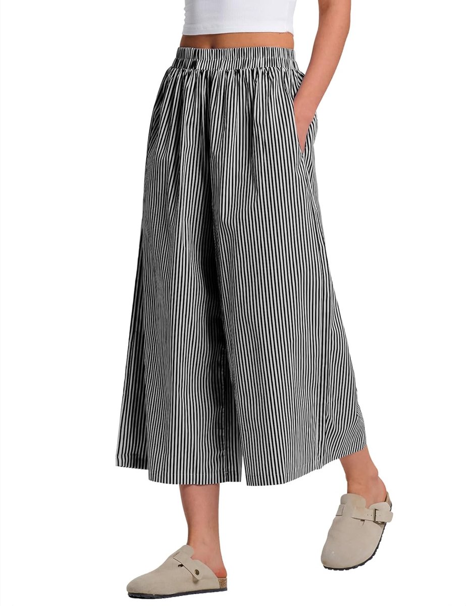 Capri Broek Voor Vrouwen Zomer 2026 Katoen Elastische Taille Geruite Broek Dames Casual Broek Lichtgewicht Bottoms