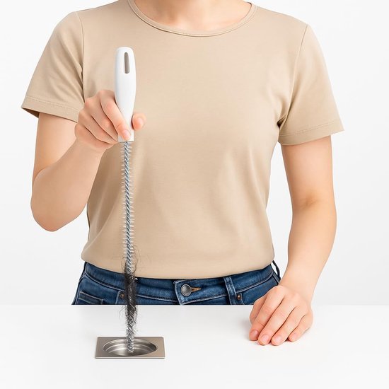 Reinigingsborstel voor buizen van badkamer en keuken, flexibel, van nylon — afbeelding 3
