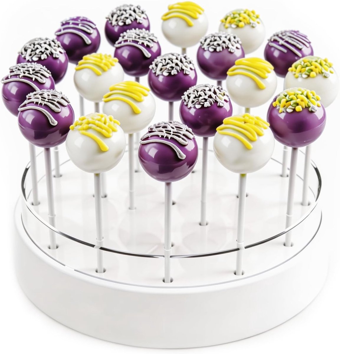 Popstandaard, rond, 22 gaten, lollyhouder, acryl lollyhouder, snoepstandaard voor bruiloft, verjaardag, dessert, tafel, feestdecoratie