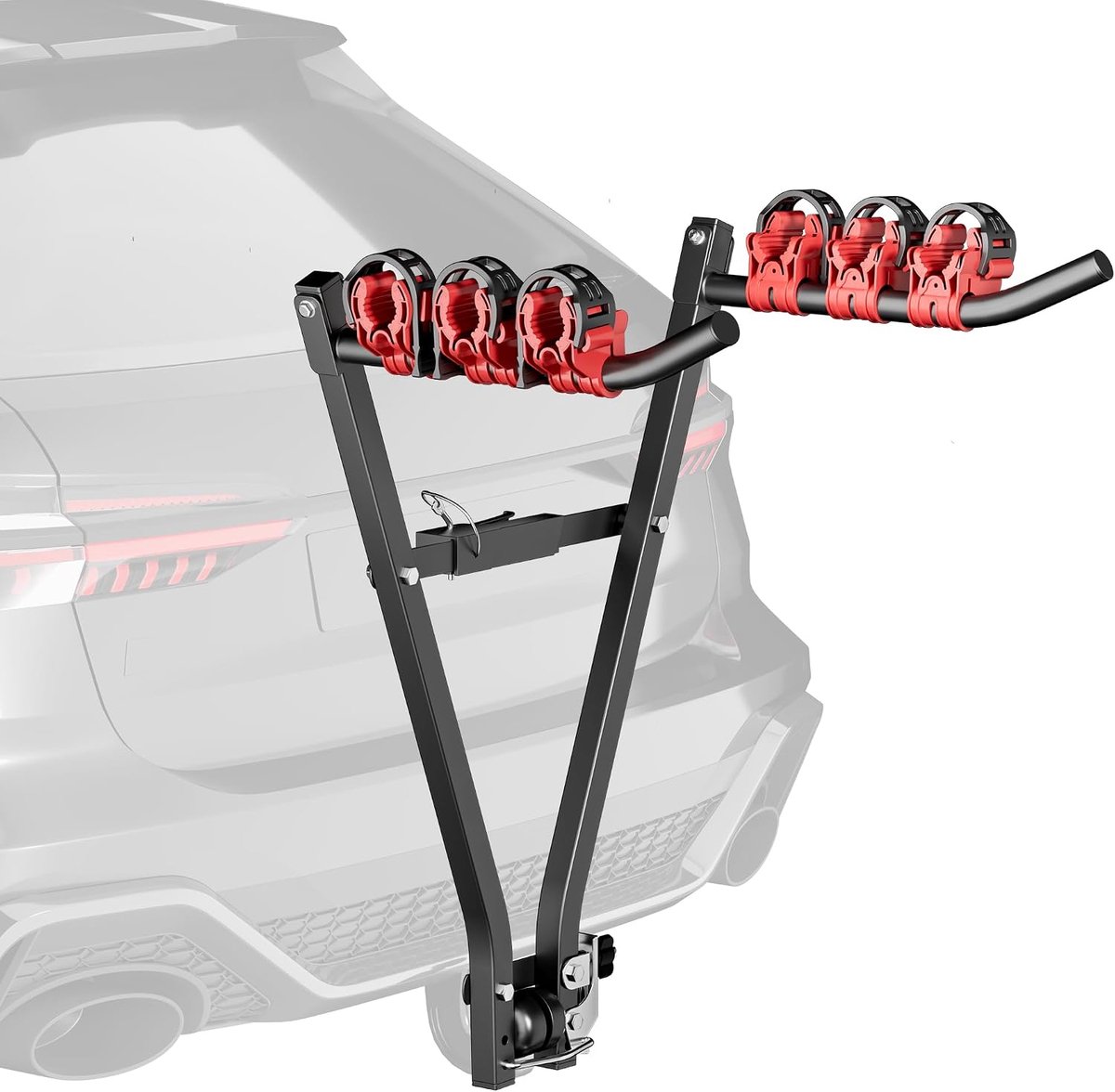 fietsdrager voor 3 fietsen max. 45 kg - stalen fietsendrager voor op de trekhaak - fietshouder voor aanhangerkoppeling - fietsrek voor auto's