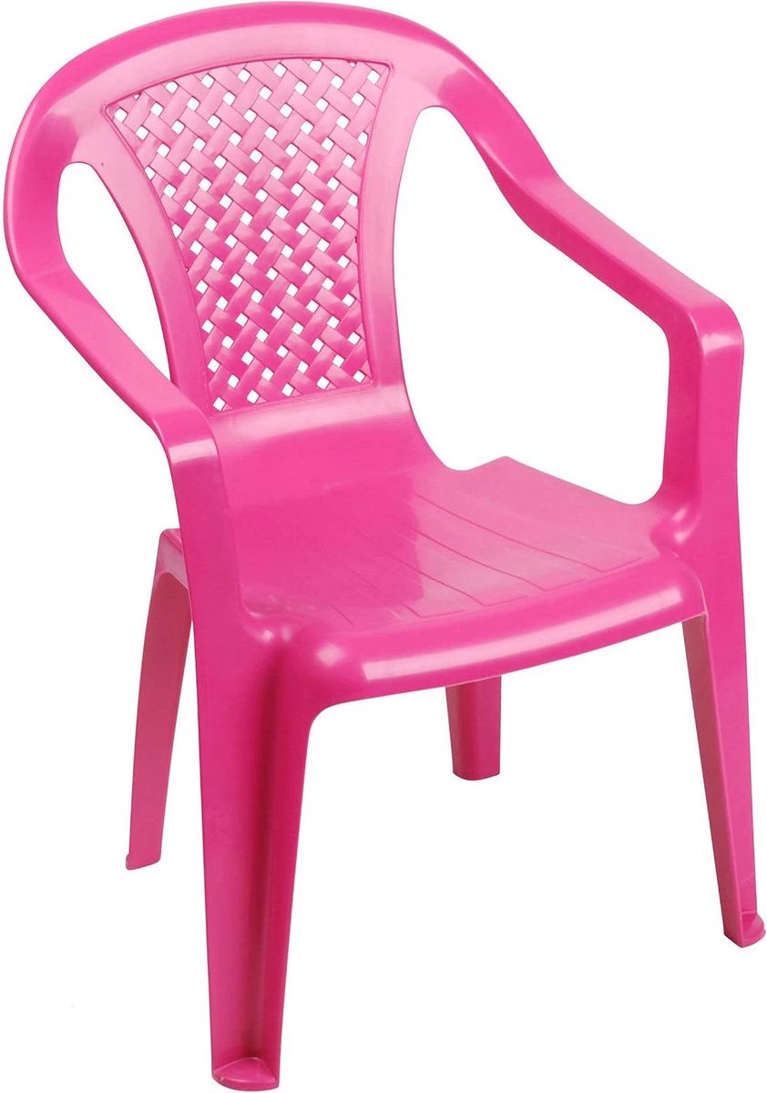 Kinderstoel Plastic - Peuter Stoel - Buiten Spelen - Stapelbaar Ontwerp - 51 cm Hoog - Roze