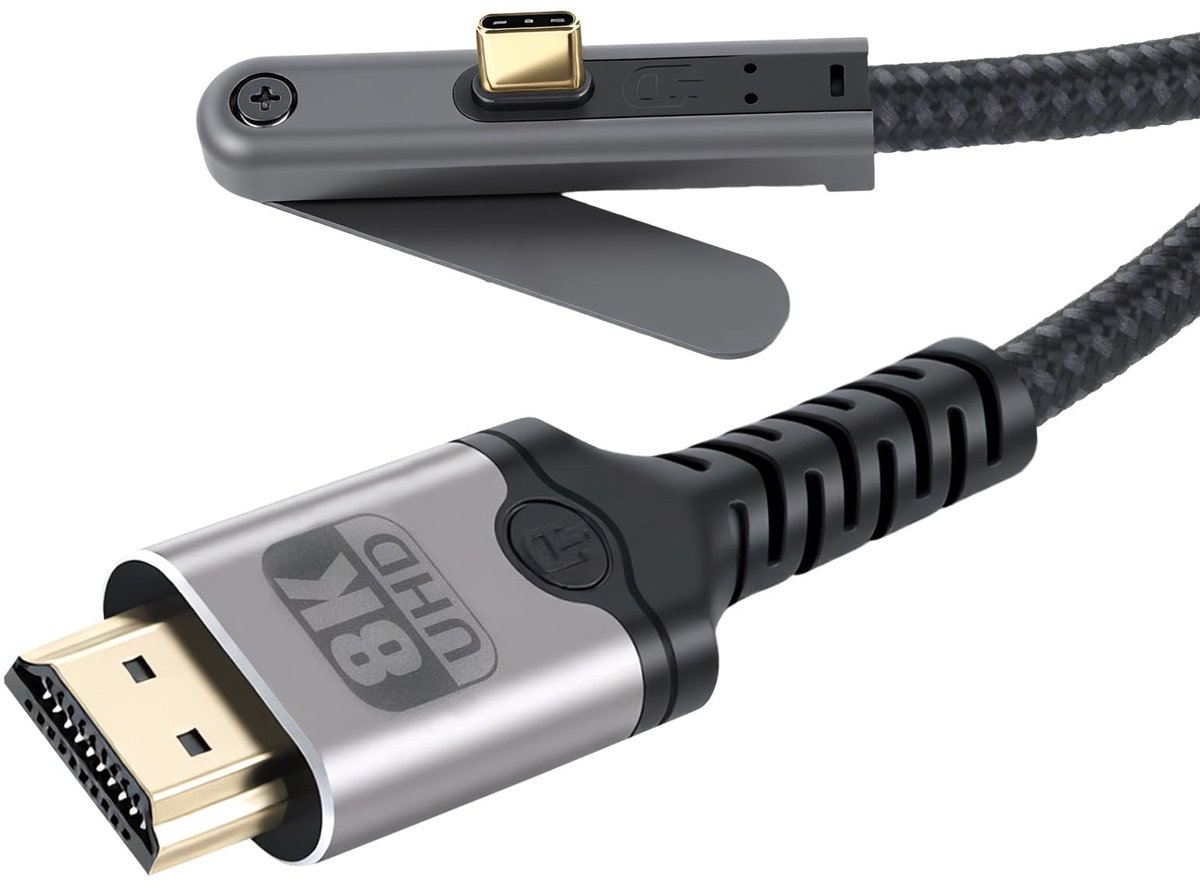 Omgoods - USB-C naar HDMI Kabel 2m, 8K@60Hz, Nylon Gevlochten