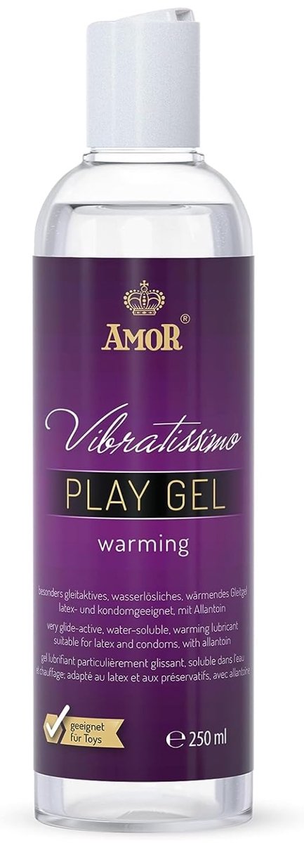 Vibratissimo Play Gel Verwarmend 250 ml I Glijmiddel verwarmend I Waterbasis glijgels I Glijmiddel Gel geschikt voor speeltjes & latex condooms I water gebaseerde smering