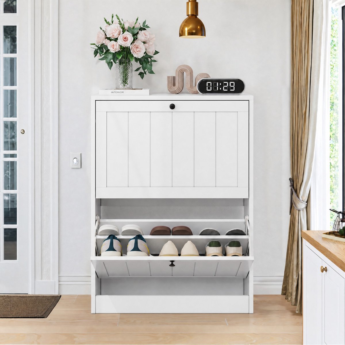 Sweiko Schoenenkast - Halmeubel - 2 klepdeur - Wit