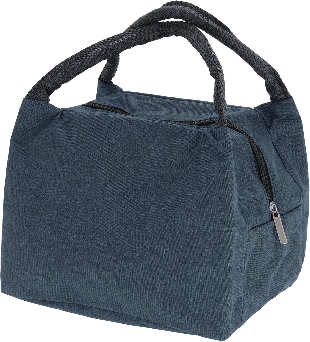 SnelShoppen - Insulated Lunch Bag - Herbruikbare Koeltas met Rits - Vouwbaar en Lekvrij - Ideaal voor Werk en Kantoor - Marineblauw