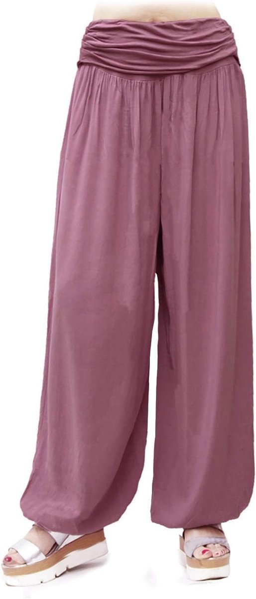 Harembroek - Mauve - M-L - Lichte Vrijetijdsbroek van Viscose - Voor Dames