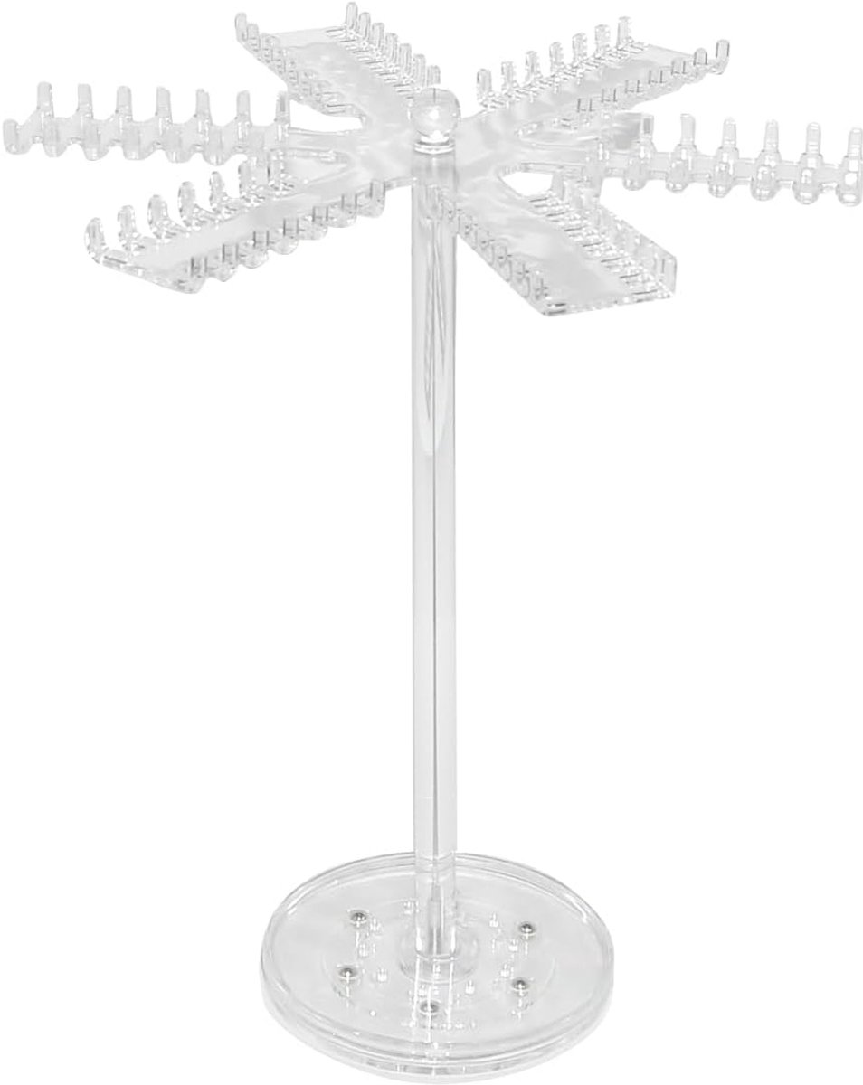 SnelShoppen - Acryl Kettingstandaard Met 84 Haken - Transparante Sieraden Toren - 360° Rotabele Sneeuwvlok Sieraden Display Voor Armbanden, Halskettin