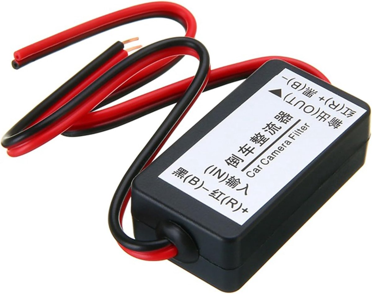 SnelShoppen - OBEST 12V Filtergelijkrichter, Stroomrelais voor Achtercamera's/Monitoren, Capacitatieve Gelijkrichter, Stabiele Voeding voor Auto