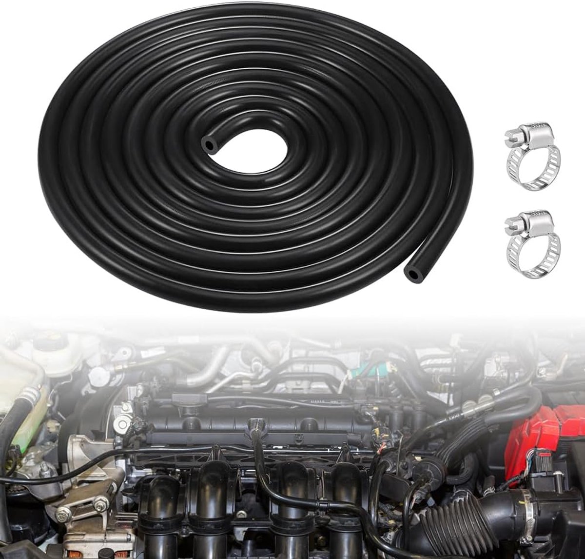 SnelShoppen - 3m Siliconen Vacuümslang voor Auto, Hoge Temperatuur, Flexibele Slang met Binnen Diameter 3mm en Buiten Diameter 7mm, Perfect voor Lucht