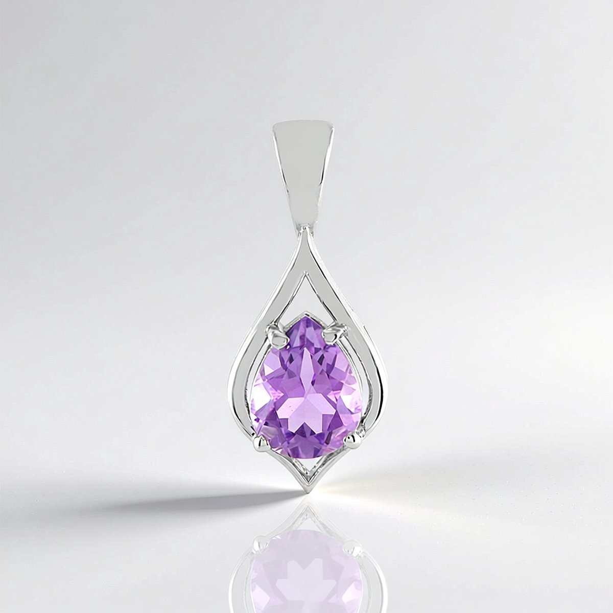 Cavill - Zilveren Hanger - 925 Sterling Zilver met Platina - Azuurblauwe Kwarts 1,34 ct - Peervormige Edelsteen - Braziliaanse blauwe kwarts sieraden