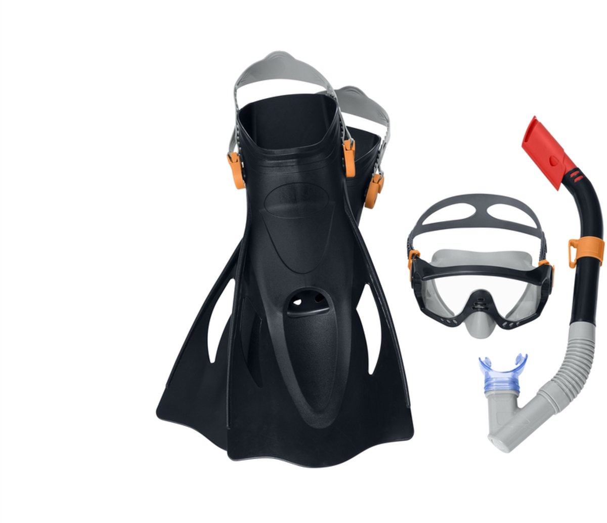 Duikset Masker Snorkelvinnen Zwart Bestway 25020 - UNI