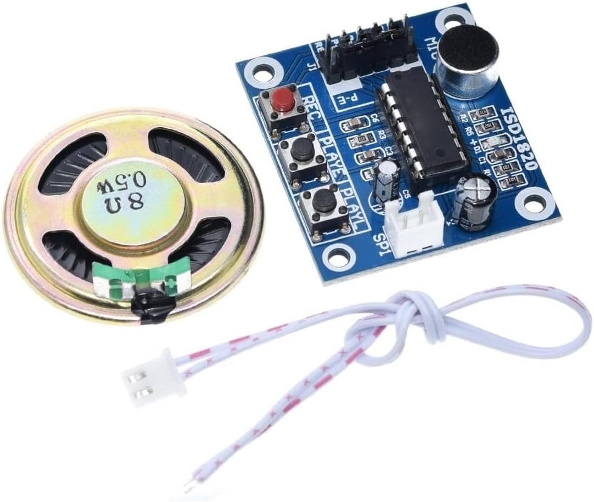 SnelShoppen - Voice Recording Module met Microfoon en Speaker - Geluidsopname en Afspelen - 10 Seconden - Ideaal voor Propaganda, Feesten en Kinderen