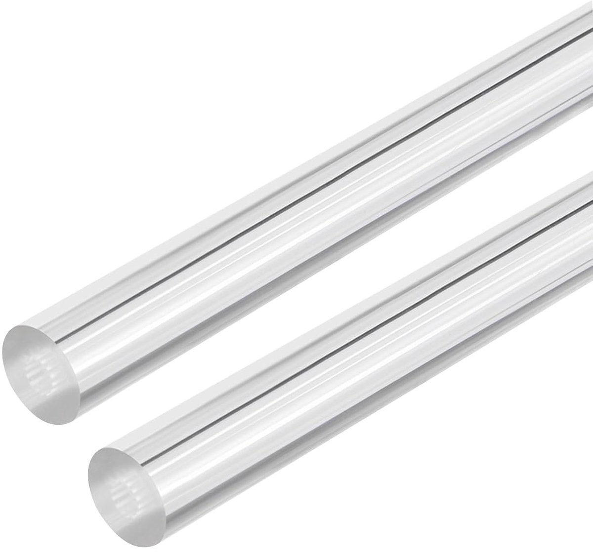 SnelShoppen - Solid Round Acrylaat Staven Acrylaat Plug Staven [voor Verlichting, DIY Decoratie] - 1/2" x 25cm, Wit, 2 stuks