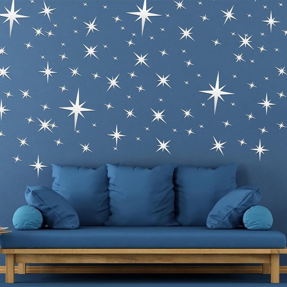 SnelShoppen - 82-delige Diamant Spiegel Wandstickers Acryl 3D Zelfklevende Wanddecoratie Spiegels voor Woonkamer en Thuis (Zilverkleurig)