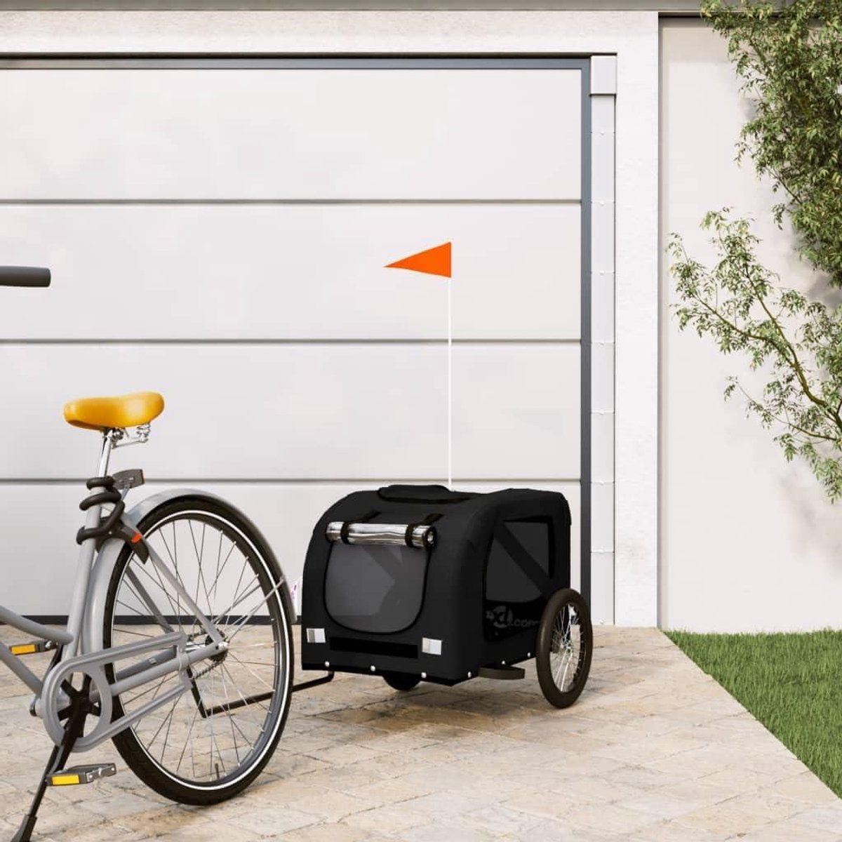 Huisdieren Aanhanger - Hondenkar Fietst - Veilig Vervoer - Waterdicht Dak - 133 cm Lengte - Zwart