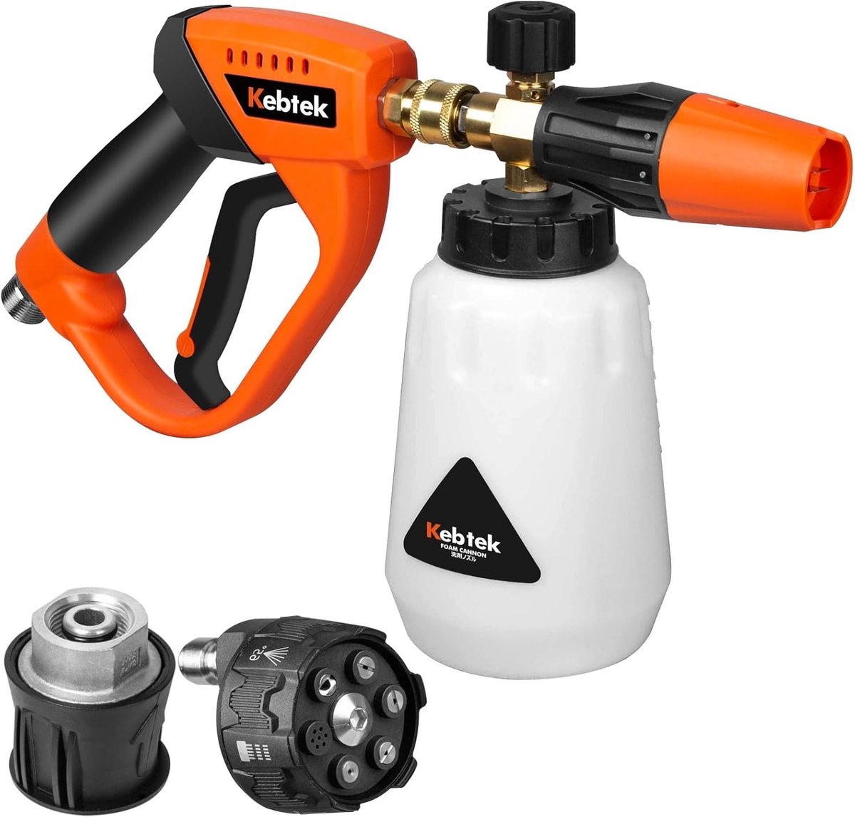 SnelShoppen - Hoge Druk Spuitpistool 5200 PSI met Schuimpistool, 1 Liter, 6-in-1 Verstelbare Dunschuit, Adapter, Geschikt voor Kärcher K Series