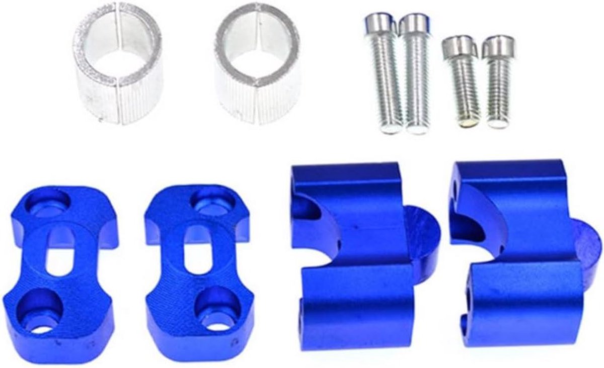 Stuurverhogers Motorfiets - Stuurklemmen Aluminium - Motorrijden Verbeteren - Universele Pasvorm 28mm - 6.2 x 5.7 x 2.8 cm - Blauw