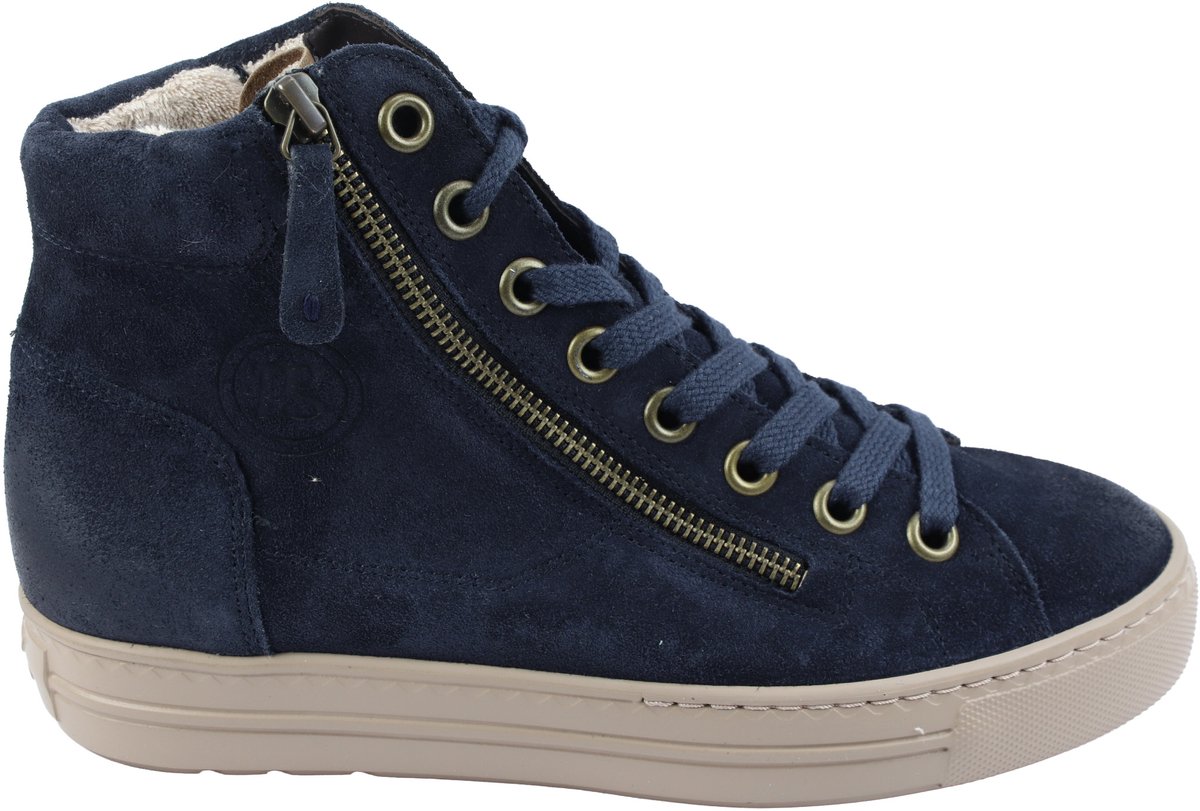 Paul Green - 4024 - Veterboots Vrouwen - blauw nubuck/suede - 38