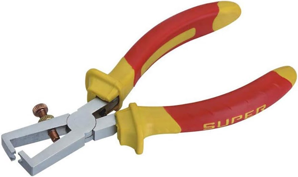 SnelShoppen - Wire Stripping Plier 6" 160mm Draadstripper Verstelbaar Geïsoleerde Kabelstrippers met Zachte Grip voor Huishoudelijk Gebruik
