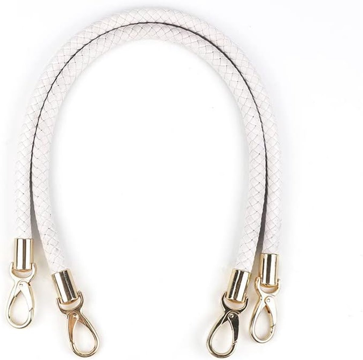 SnelShoppen - 2 Stuks PU Leren Tas Handgrepen, Vervangende Tasriemen, Luxe Leren Schouderriem voor Handtassen, Witte Tasaccessoires voor Diverse Tasse