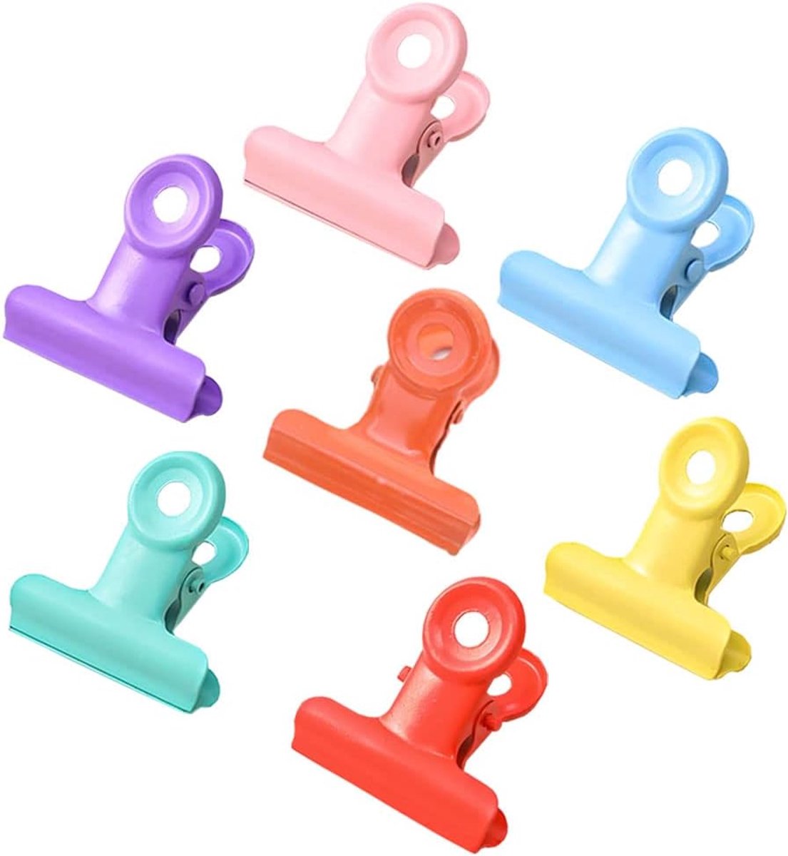 Metal Bulldog Clips, 7 Colours, for Photos, Drawings, Food Bags, Crafts, Home, Kitchen and Office - ShopVlot