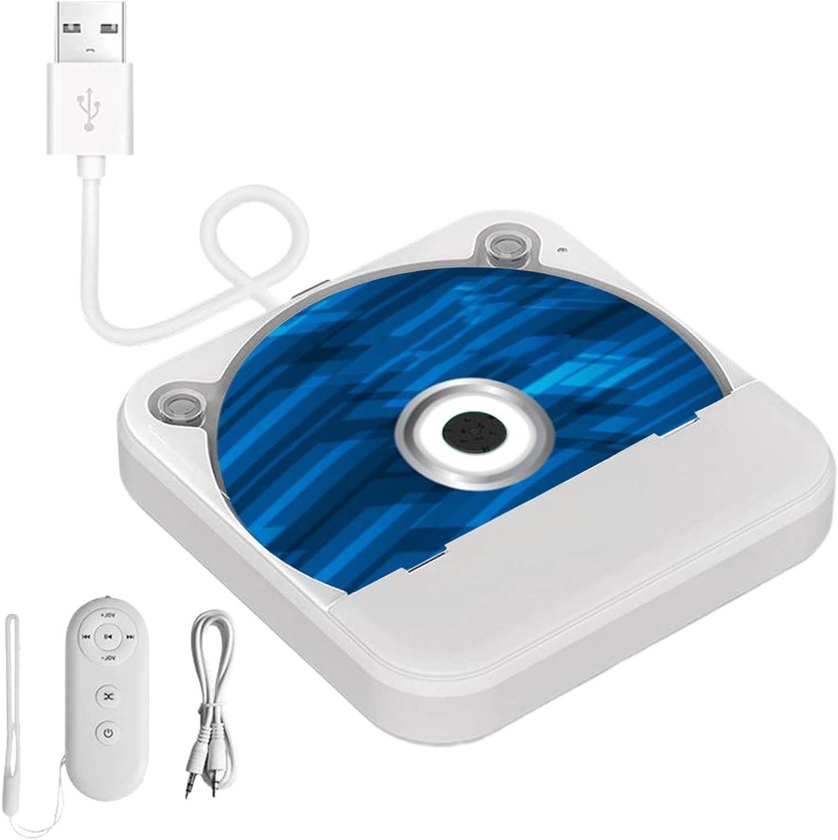 Auto CD Speler - Externe Discman - Muziek Luisteren - Universele Compatibiliteit - 16.9 cm - Wit