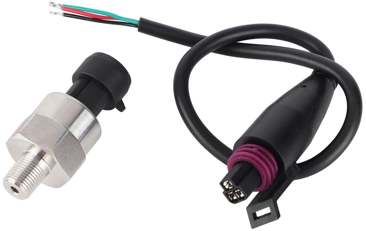 SnelShoppen - Druksensor DC 5V 1/8" NPT Draad RVS Water Olie Gas Druksensor Transmitter Geschikt voor Olie, Brandstof, Gas, Water, Lucht Druk (100PSI)