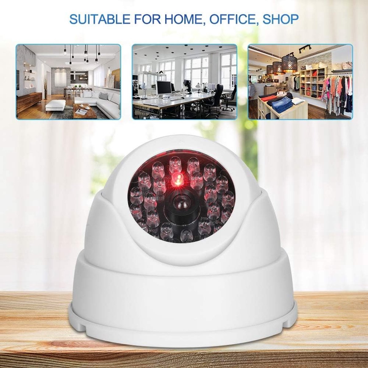 SnelShoppen - Nepparazzi Camera met Draadloze Dome Camera, Simulatie Binnen/Buiten Camera met 30 LED Veiligheidsflitsen voor Thuisbeveiliging