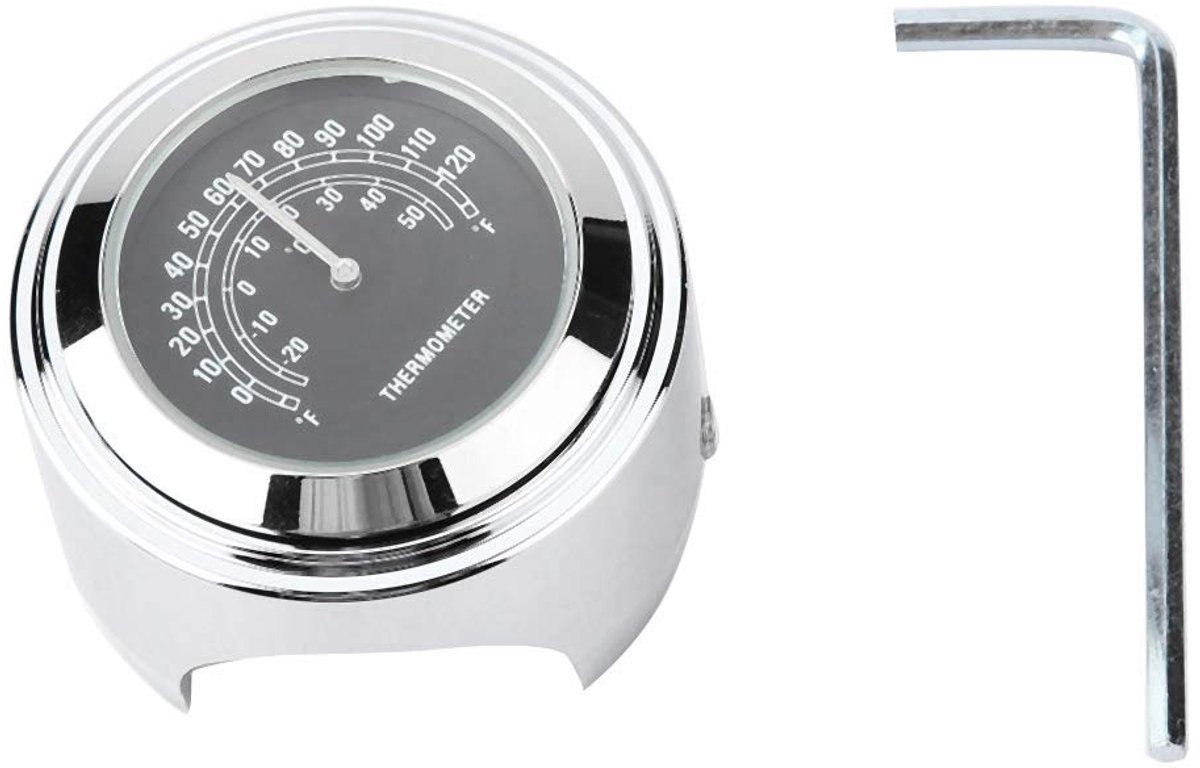 SnelShoppen - Handlebar Thermometer voor Fiets, Waterproof Bevestiging, Temperatuurmeter Zwart, Aluminium, Modern Ontwerp voor Fietstochten en Buitena