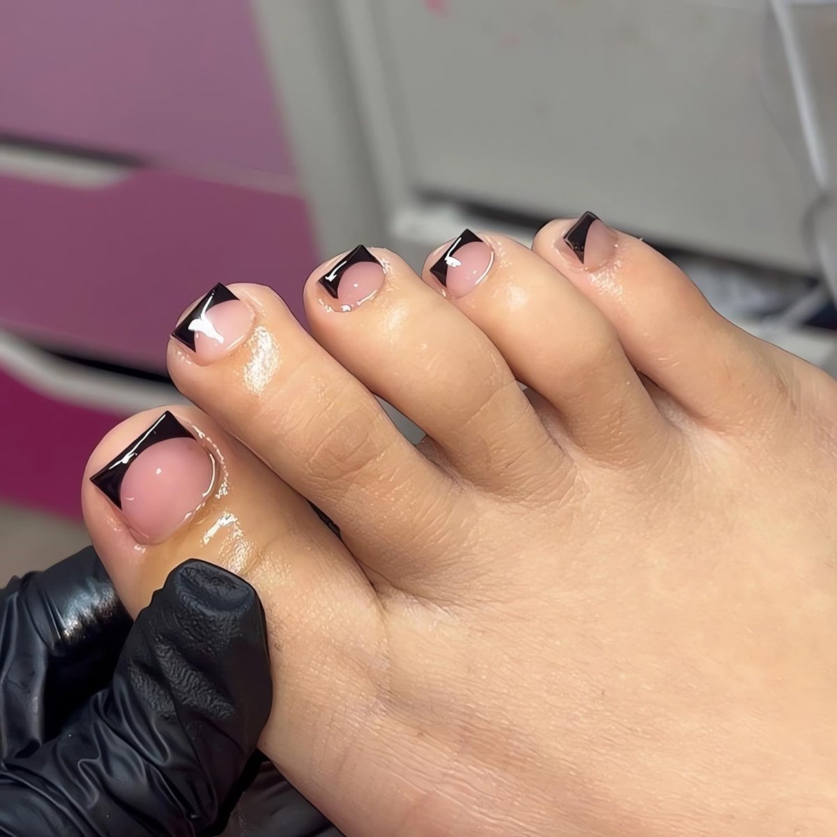SnelShoppen - 24 Stuks Voet Adhesieve Nagels voor Teennagels, Franse Vorm, Volledige Bedekking, Ideaal voor Zomer en Speciale Gelegenheden