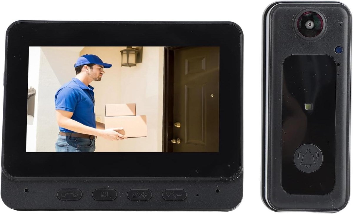 Draadloze Deurbelcamera - Slimme WiFi Videodeurbel - Huis Beveiliging - 2-Weg Spraak - 8MP HD Resolutie - Zwart