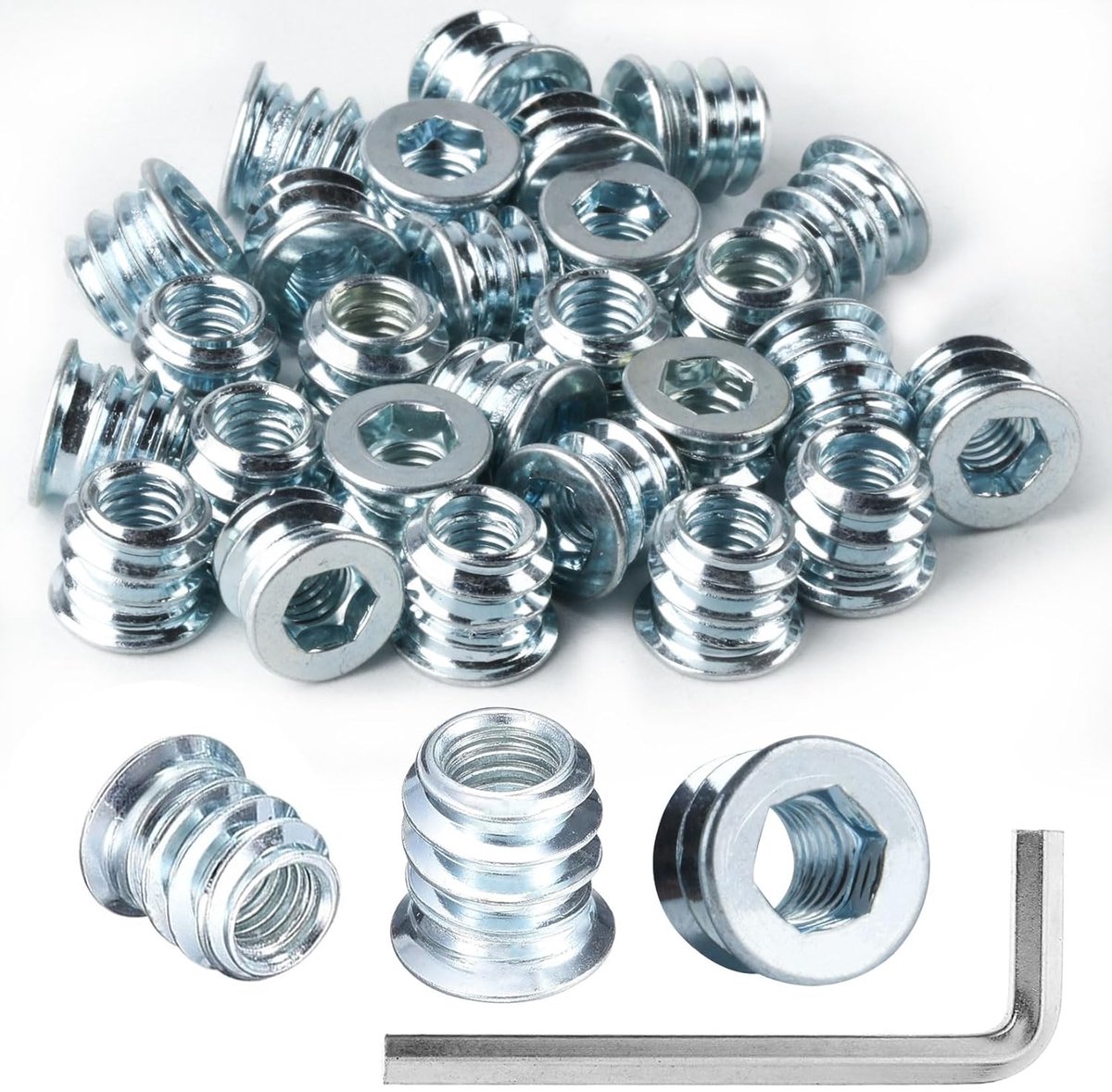 Allen schroefmoer M6 x 10 mm - carbon staal - voor houten meubels - duurzaam en stabiel - ShopVlot