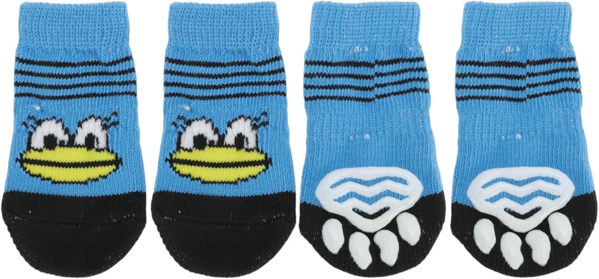 SnelShoppen - Dog Socks, Antislip Sokken voor Honden en Katten, Bescherming en Grip met Siliconen Gel, 1 Set (4 Stuks), Maat S voor Dieren tot 1.5kg