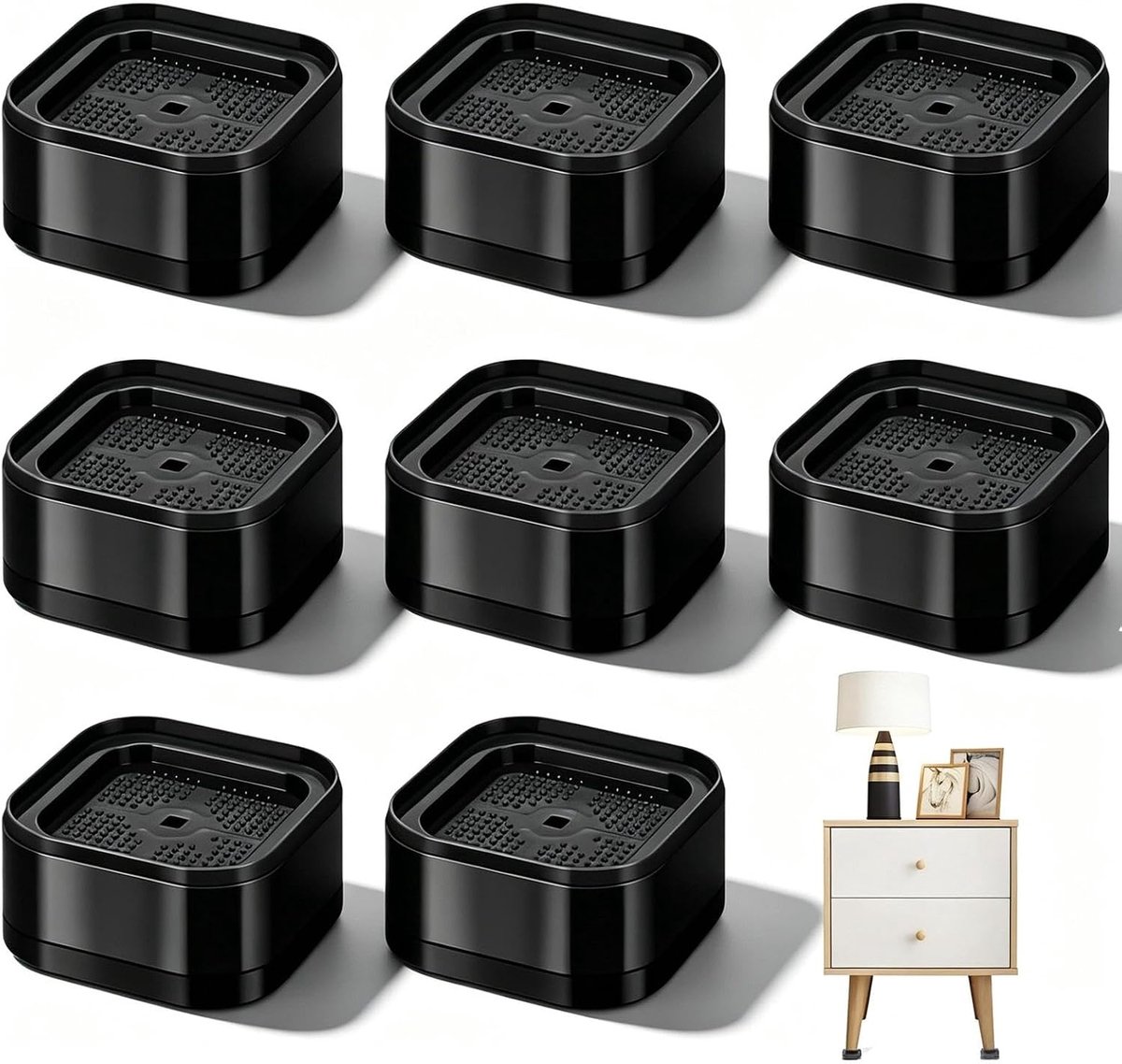 8 Pieces Sofa Raise, 3.5cm Adjustable Furniture Booster - Washing Machine Legs, Stackable Furniture Raiser, for A - ShopVlot