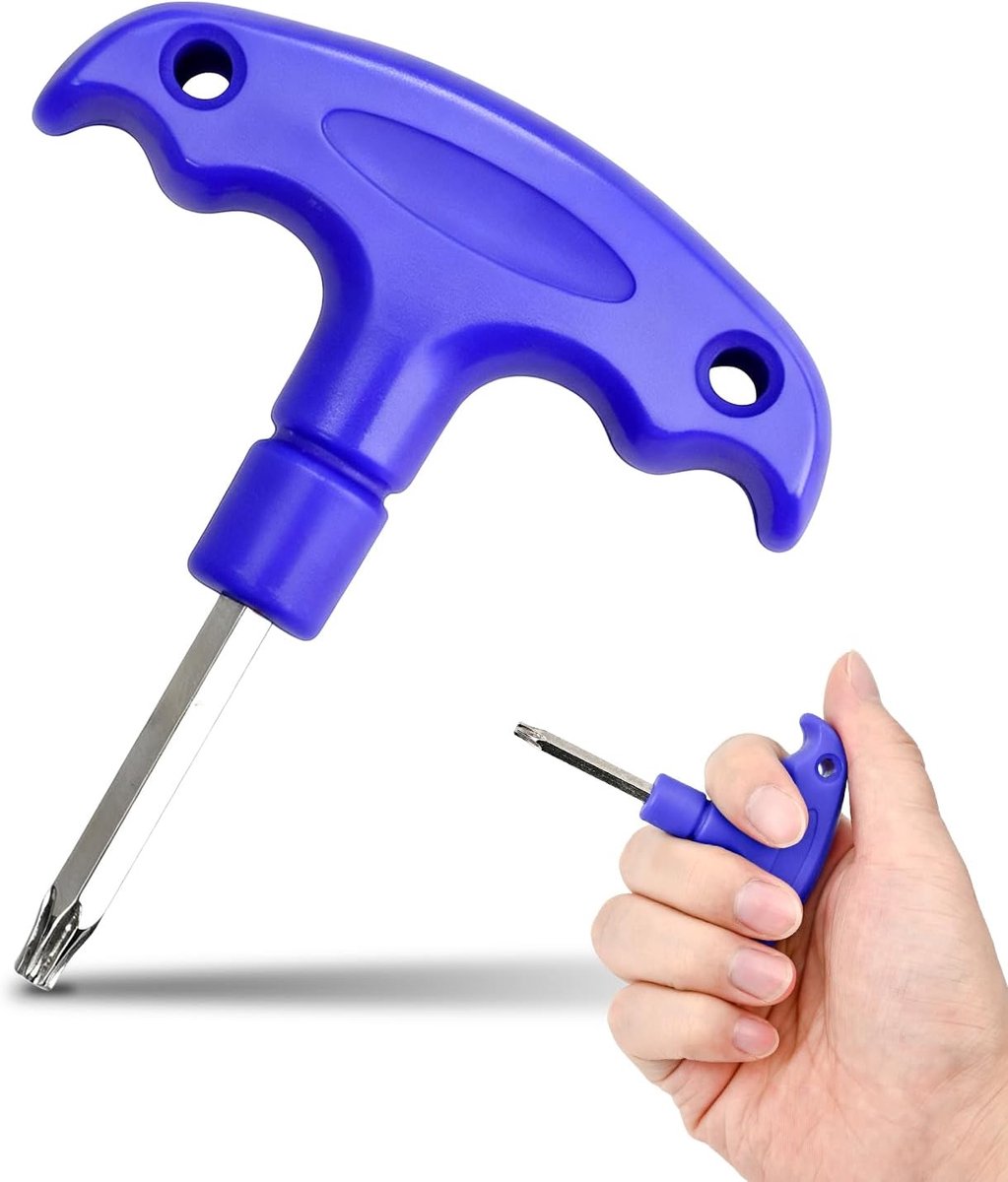 SnelShoppen - Golf Momentsleutel | RVS Golf Sleutel met Kunststof Handvat, Verstelbare Tool voor Golf Spikes en Clubs (Blauw)